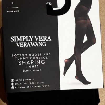 Simply Vera Wang(size 2)Shaping Tights Bottom Boost and Tummy Control 40 Denier