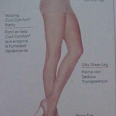 LOT 6 ~ L'EGGS Silken Mist CONTROL TOP Tights Sheer Toe Pantyhose NUDE~SIZE A