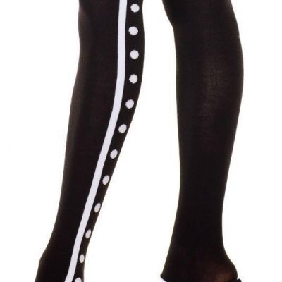sexy MUSIC LEGS tuxedo STRIPES dots FOOTLESS thigh HIGHS stockings LEG warmers