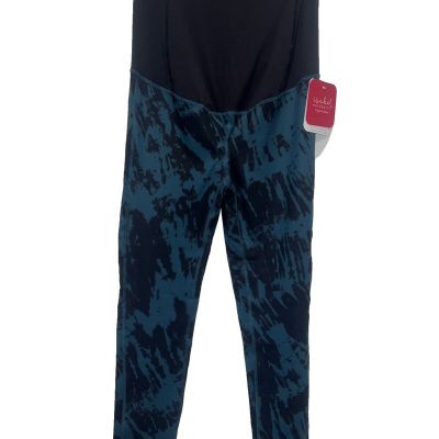 Ingrid & Isabel Active Workout Yoga Maternity Leggings Blue/Green S M L XS NWT