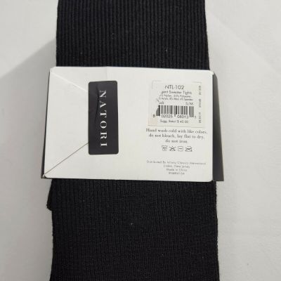 Natori Women's Regent Wool-Blend Sweater Tights Hosiery Black Size S-M $40