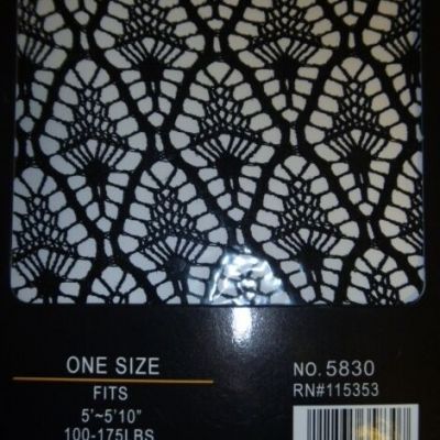 Fishnet Pantyhose Black Stockings Fits 100 to 175 lbs / 5' to 5'10 NWT MR137