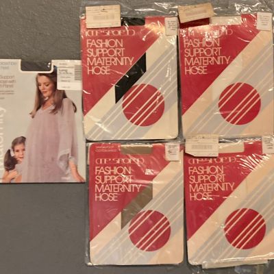 VINTAGE MATERNITY PANTYHOSE LOT OF 5 VARIOUS NEW OLD STOCK