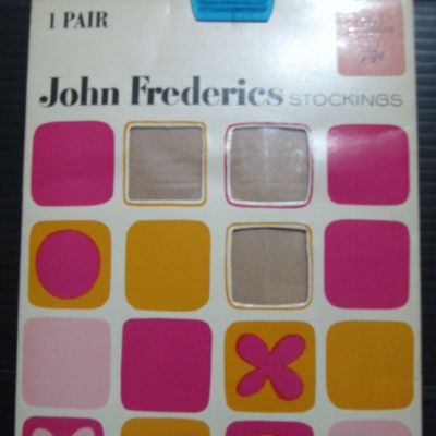 Vintage JOHN FREDERICS Stockings Nylons in PKG. Size 10 1/2-Color Cinnamon - NOS