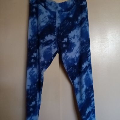 LulaRoe Women's Polyester Spandex Blue Tie Dye Leggings Size TC2