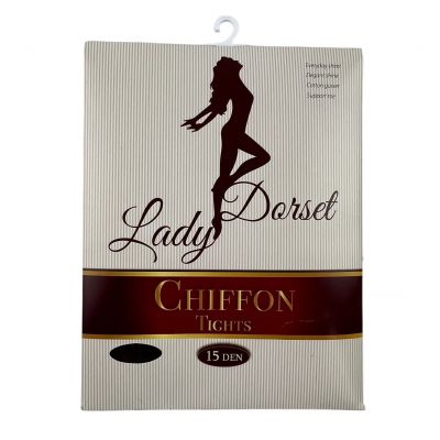 Lady Dorset Chiffon Tights Size Large Panty Hose 15 Den Smoke Sheer USA