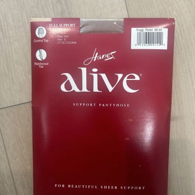 Hanes Alive Full Support Control Top 810 Pantyhose Little Color  Size E New