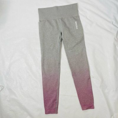 Gymshark Sz XS READ Adapt Gray and Pink Hombre Leggings Workout Athletic Yoga