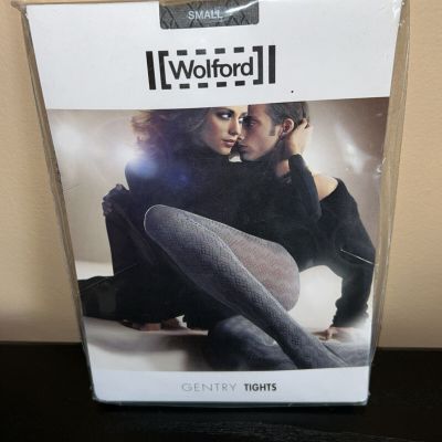 NEW Wolford Gentry Tights Size Small Anthracite Charcoal Gray Pantyhose Diamond