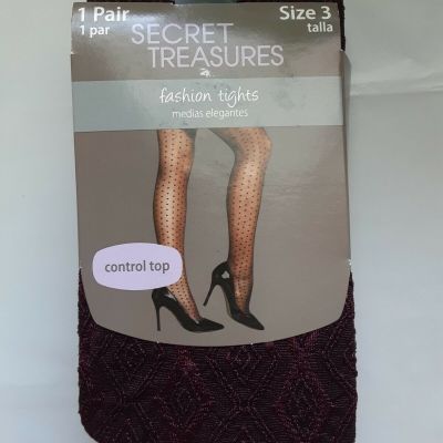 Secret Treasures Fashion Tights, Control Top. Size 3. New With Tags