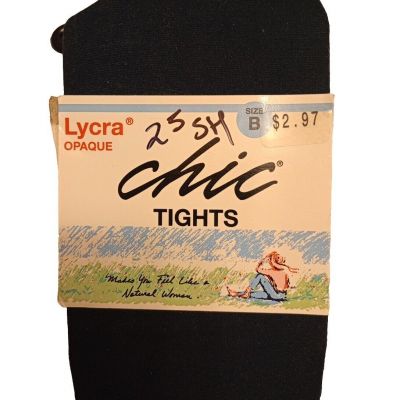 Vintage blue Chic Lycra Opaque  tights size B NEW old stock