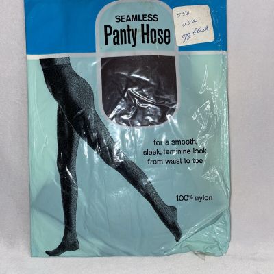 Panty Hose Vintage Women’s Seamless Off Black Rexham Corp. Made In USA
