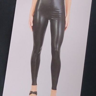 Joie Faux Leather Stretch Leggings Black Shiny Stretch Size XL Contemporary Fit
