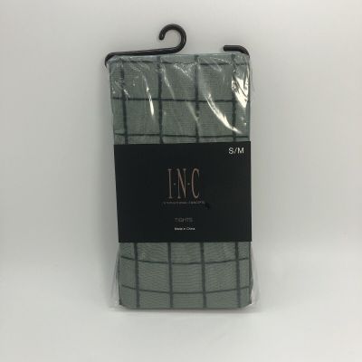 INC International Concepts Size S/M Green Windowpane Tights (New With Tags)