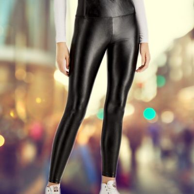 Black Faux Leather Leggings Women’s High Waisted skinny Leg Size XL