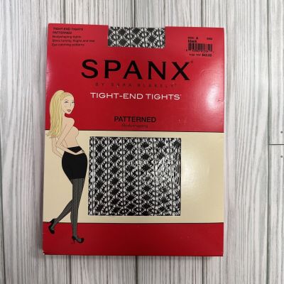 SPANX Size A Black Bodyshaping Patterned Tight End Tights Style 040A  NWT