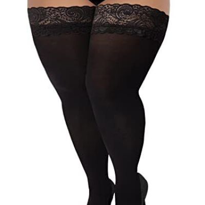 LOUSGUTA Plus Size Thigh High Stockings Lingerie Silicone Lace Top Stay Up 55...