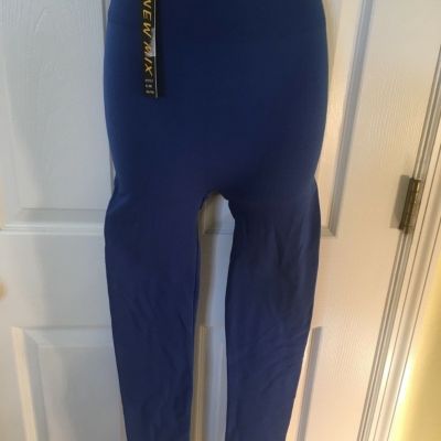 New with tags XL Fleece Lined Women's Blue Footless Tights One Size 10 12 14-16