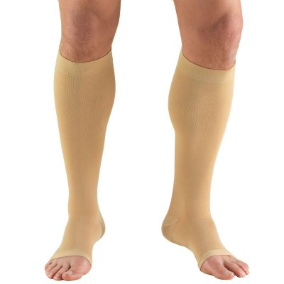 Truform Stockings Knee High Open Toe: 15-20 mmHg XL BEIGE (0875BG-XL)
