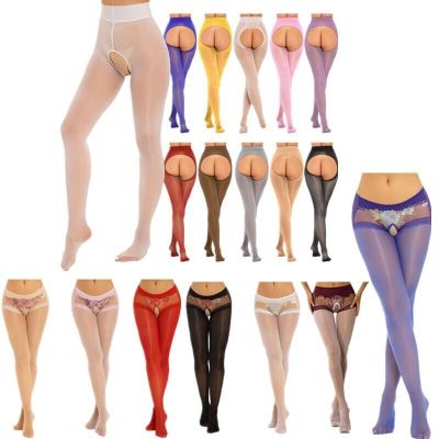 Women's Semi See Through Pantyhose Glossy Sheer Smooth Tight Underwear Bottoms