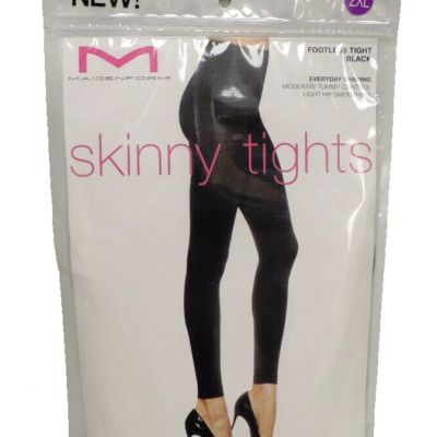 Maidenform Skinny Tights Footless Black Tummy Control Hip Smoothing NEW 2XL