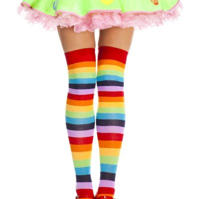 Rainbow Acrylic Thigh High Stockings Ravewear Pride Socks