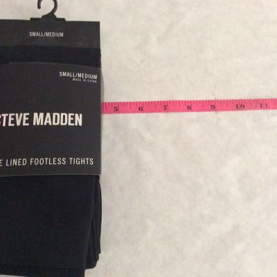 Steve Madden PANTS WOMEN Small Medium TIGHTS Black Fleece Lined Footless - NEW