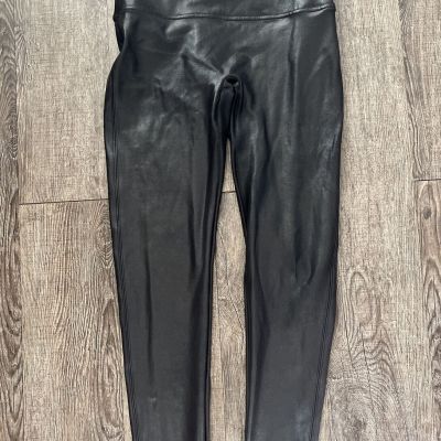 Spanx Women's Faux Leather Leggings in Black Size XL Style No.2437