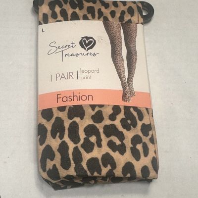 secret treasures womens animal leopard print fashion tights size large