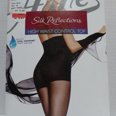 Silk Reflections High Waist Pantyhose Control Top Sheer Toe Barely There Size AB
