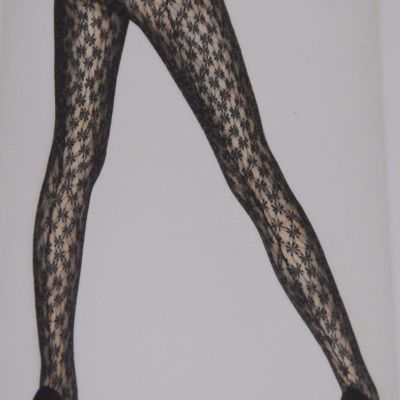 New WOLFORD SEXY FLORIANNE Tights Balck and Rose Small S Medium M Large L