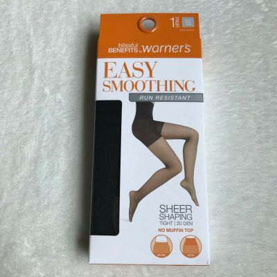 Black Easy Smoothing Run Resistant Sheer Shaping  Tights  20 Den 1 Pair Size S