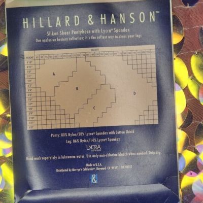Hillard Hanson Med Support Pantyhose Hosiery Off-White Size B NEW 919