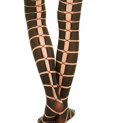 Wolford Grace Tights Size: Large Color: Gobi / Black 14688 - 32