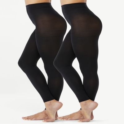 Women's Footless Tights, 2-Pack