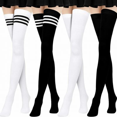 Girls Ladies Women Thigh High Over the Knee Socks Extra Long Cotton Stockings