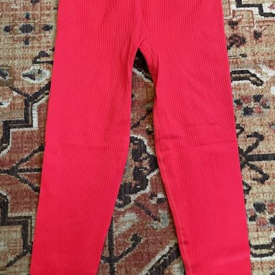 Victoria's Secret Ribbed Stretch Leggings Red Gym Fitness Workout Pants Medium