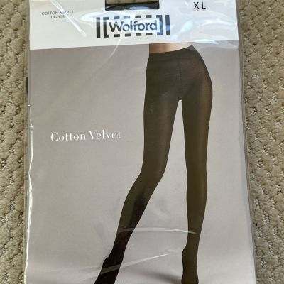 New Wolford Cotton Velvet Tights Mocca XL