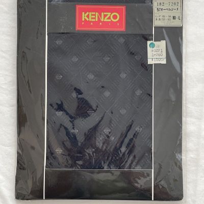 Kenzo Paris Womens Black Patterned Lace Pantyhose Tights Size M