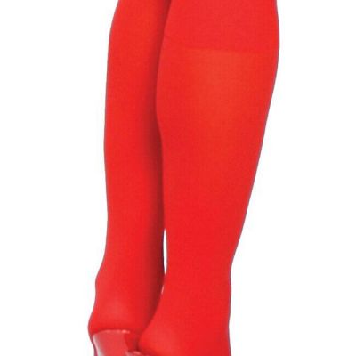 Opaque Knee Highs Stockings Hosiery Nylons Costume Black Red STC202