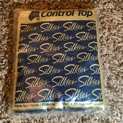 Silkies control top pantyhose with support legs, color navy blue, size: M