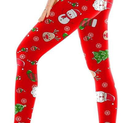 High Waisted christmas Leggings for Women Full Length for Workout Athletic