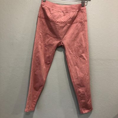 fashion nova womens leggings small S pink seamless holes cut out slimming s22