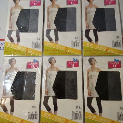 6 PACK Footless Tights  Size S/M Opaque Black Nylon Stockings