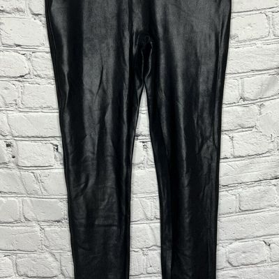 Spanx Women's Faux Leather Leggings Black Size Medium#2437