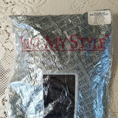 New Old Stock Just My Style Pantyhose Size 3x-4x Chocolate USA 1 Pair