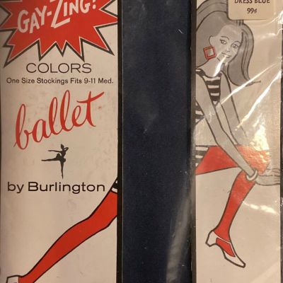 Vintage GAY-ZING Nylons Ballet Short Skirts Seamless Dress Blue Color Sz.9-11