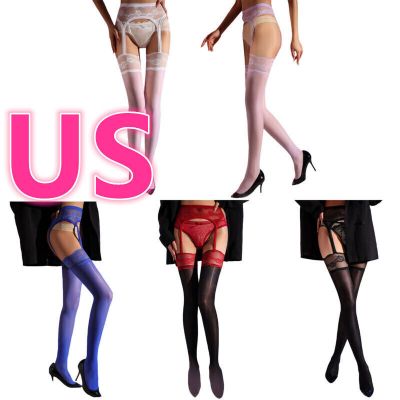 US Woman Lace Sheer Tights Mesh Fishnet Pantyhose Hollow Out High Tight Stocking