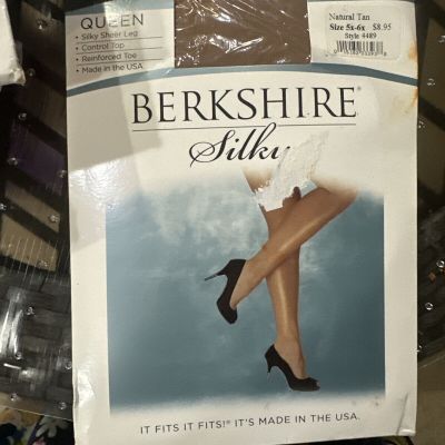 Berkshire Silky Queen Sheer Leg Control Top Reinforced Toe.  5x-6x Tan
