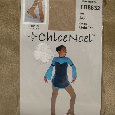 ChloeNoel TB8832 Over the Boot Ice Skating Tights With Buckles Light Tan Sz AS
